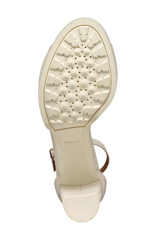 Geox Walk Pleasure Ankle Strap Platform Sandal In Off White