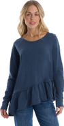 WILT Clothing Raglan Long Sleeve Asymmetric Peplum Hem Tee