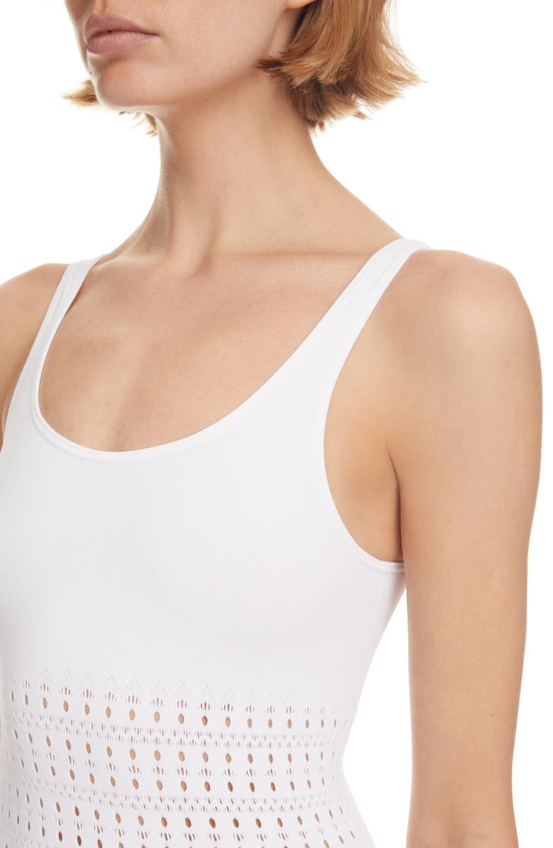 Alaïa Vienne Perforated Seamless One-Piece Swimsuit, Alternate, color, 
