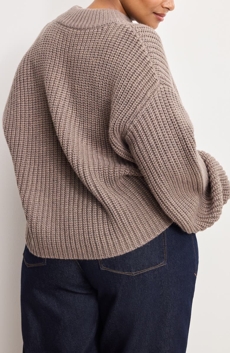 Good American Chunky Mock Neck Sweater, Alternate, color, Smoke