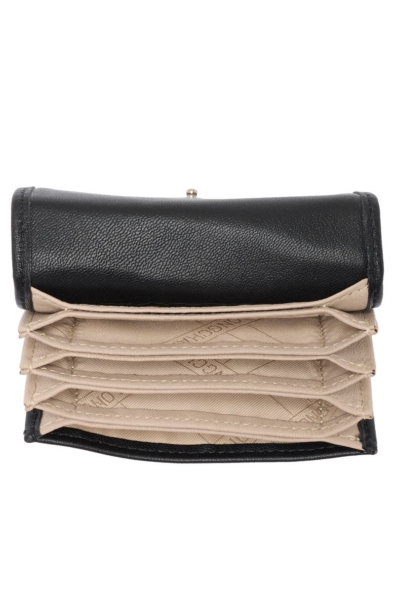 Longchamp Le Pliage Leather Flap Card Case, Alternate, color, Black