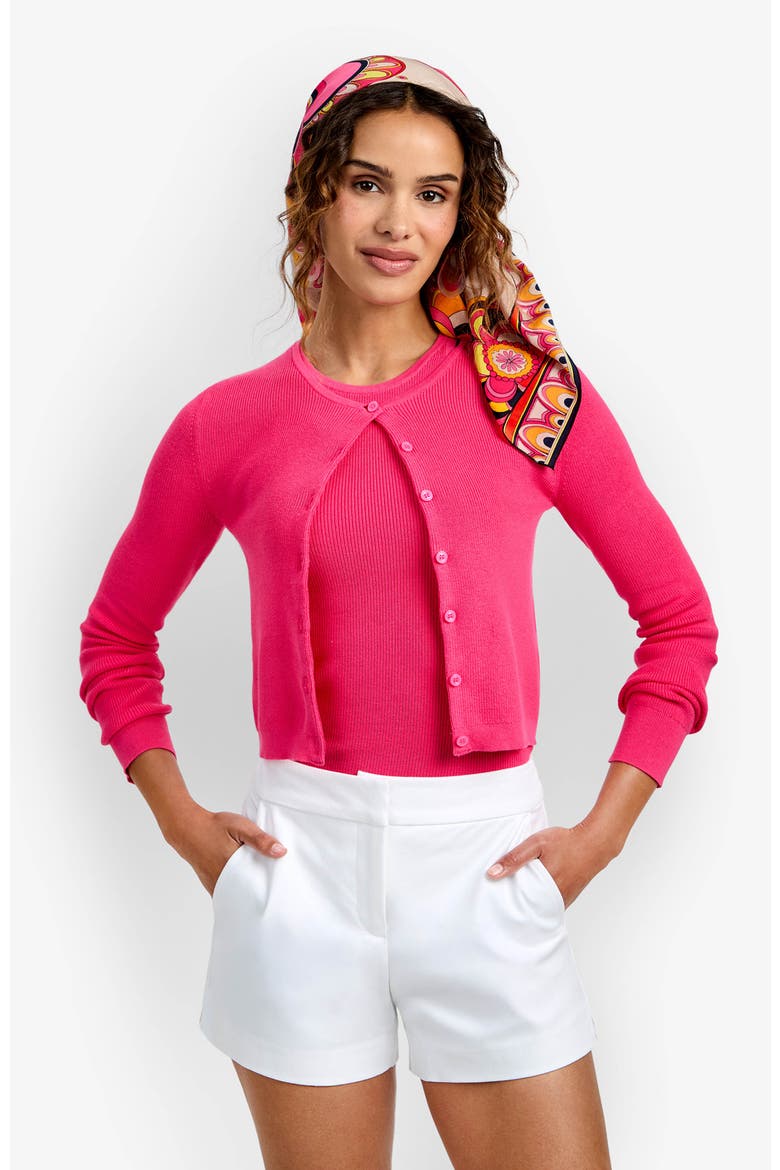 Transcontinental Knit Cardigan, Alternate, color, Magenta Milano