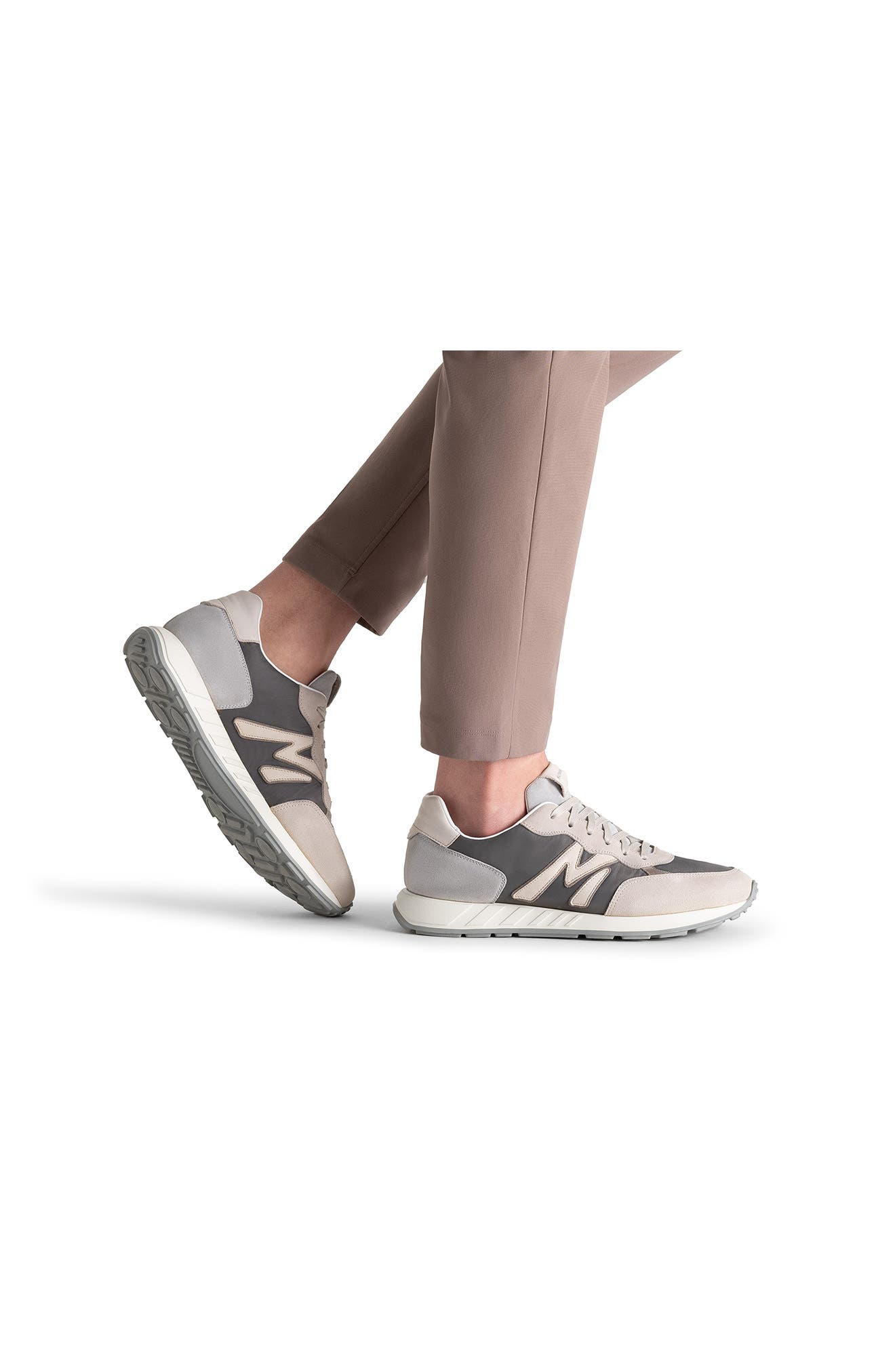 Magnanni Yoki Navy Sneaker, Alternate, color, Grey And Bone