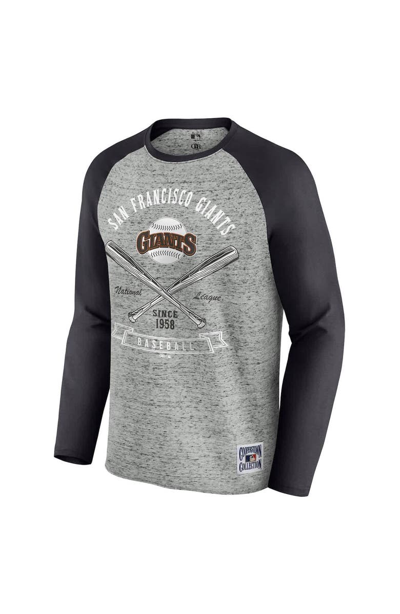 Darius Rucker Collection by Fanatics Men's Darius Rucker Collection by Fanatics Heather Gray San Francisco Giants Raw Edge Raglan Long Sleeve Baseball T-Shirt, Alternate, color, Heather Gray