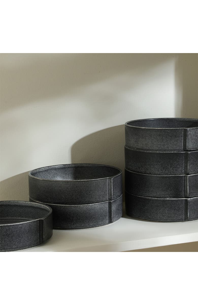 Stone Lain Bao Stoneware 4-Piece Pasta Bowl Set, Alternate, color, Charcoal