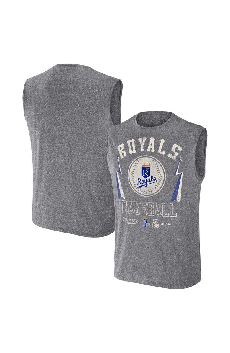 Darius Rucker Collection by Fanatics Men's Darius Rucker Collection by Fanatics Charcoal Kansas City Royals Muscle Tank Top, Main, color, Charcoal