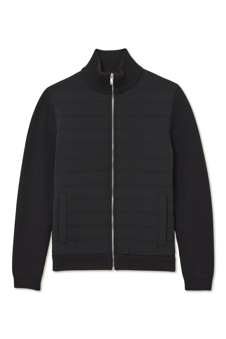 Townsend Hybrid Rib & Quilted Jacket, Alternate, color, NAVY