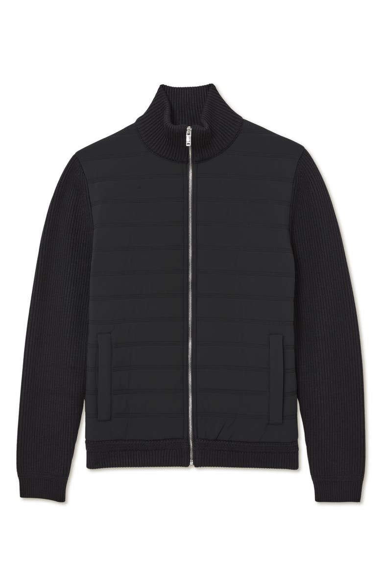 Reiss Townsend Hybrid Rib & Quilted Jacket, Alternate, color, Navy