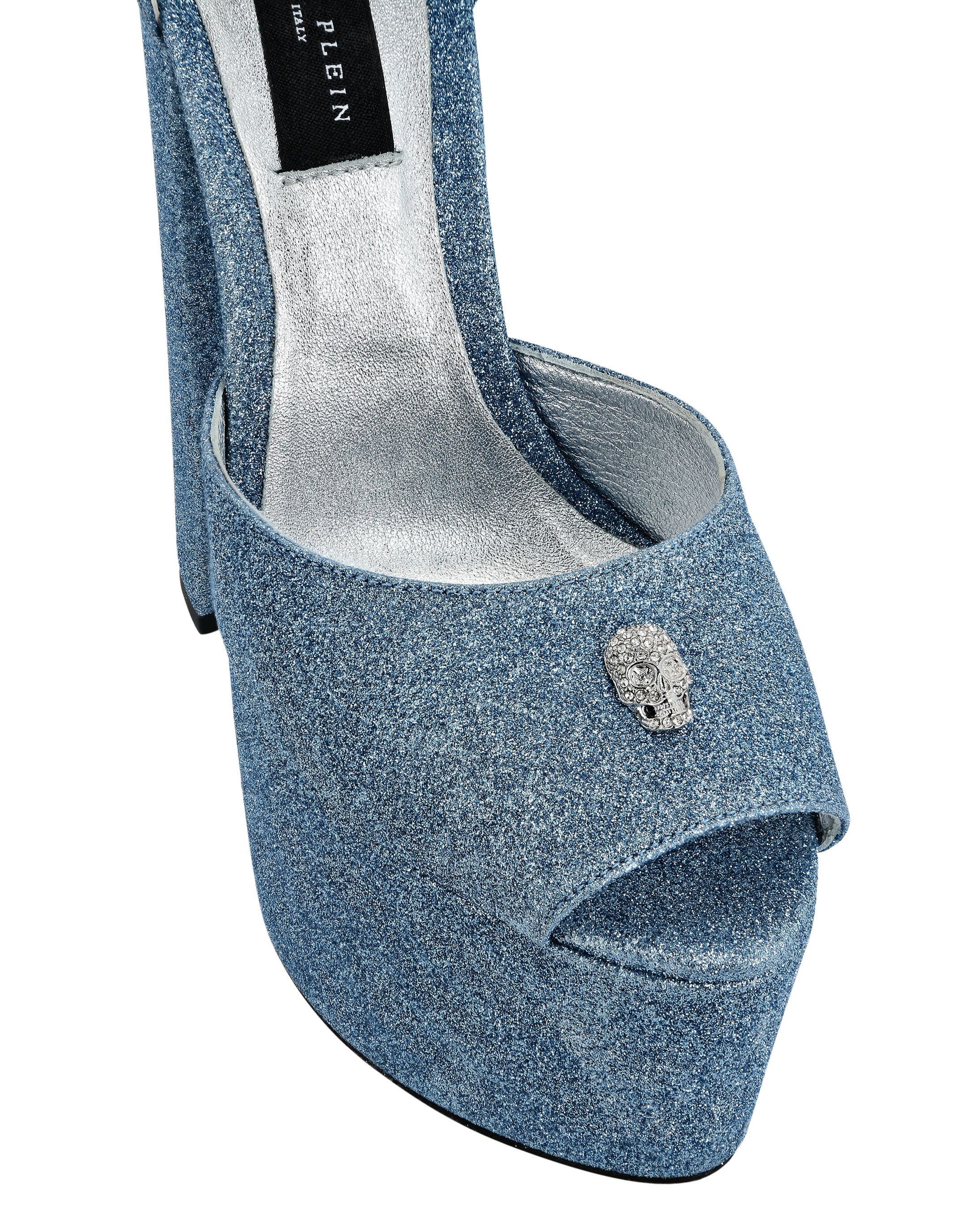 Glitter Platform Sandals Hi-Heels Women, Alternate, color, lightblue