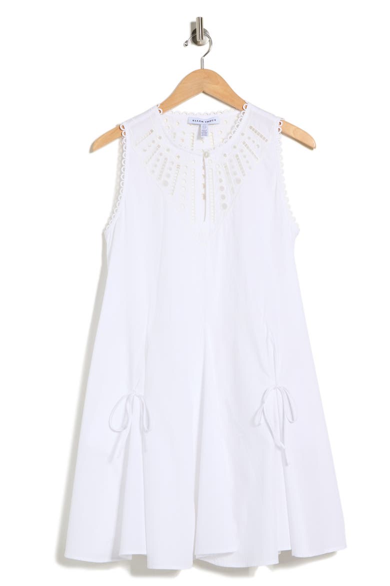 Embroidered Cotton Poplin Dress, Alternate, color, WHITE