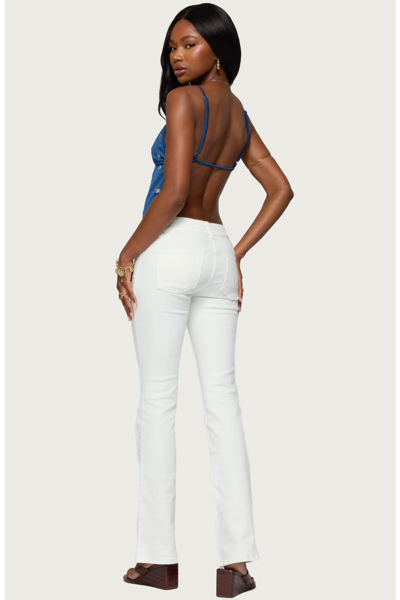 Soleil Embroidered Daisy Open Back Camisole, Alternate, color, BLUE