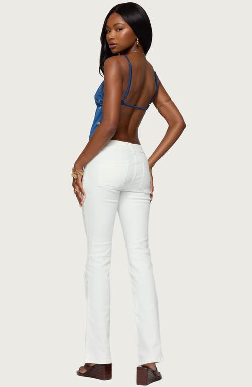 Edikted Soleil Embroidered Daisy Open Back Camisole In Blue