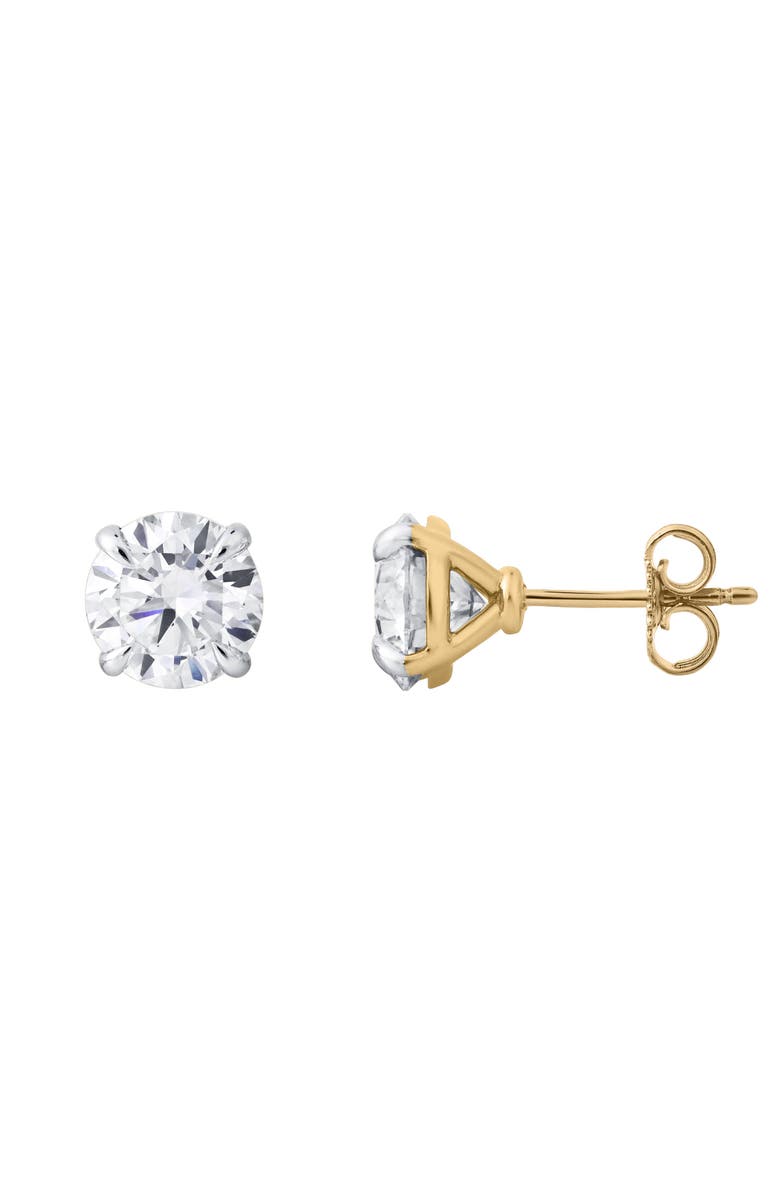 LuvMyJewelry Nisara 4 Ct TW Lab Grown Round Diamond Studs 14K Gold Earrings, Alternate, color, 14K Yellow Gold