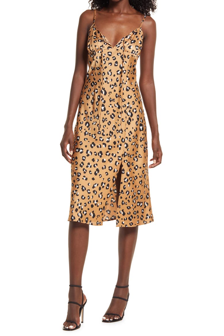 Known to Be Wild Slipdress, Main, color, TAN LEOPARD