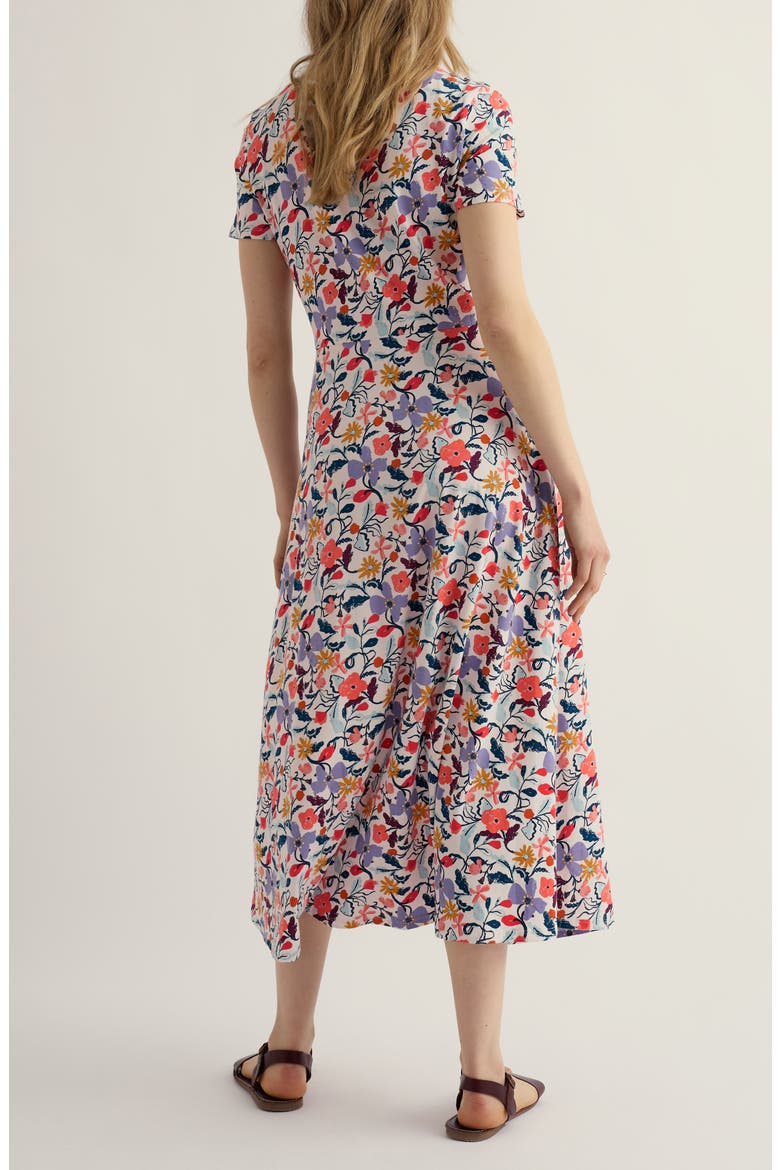 Veronica Floral Stretch Organic Cotton Midi Dress, Alternate, color, WINDING MEADOW MIX