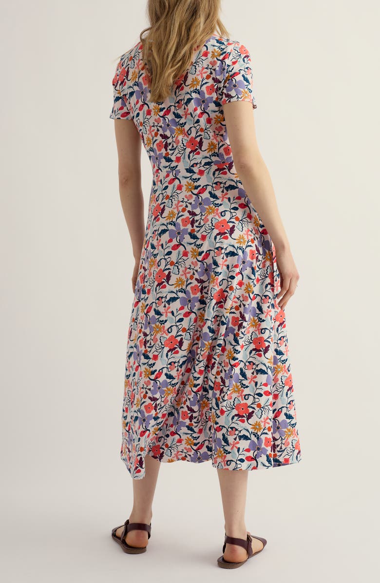 Seasalt Cornwall Veronica Floral Stretch Organic Cotton Midi Dress, Alternate, color, Winding Meadow Mix