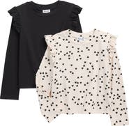 Splendid Kids' Assorted 2-Pack Ruffle Long Sleeve T-Shirt