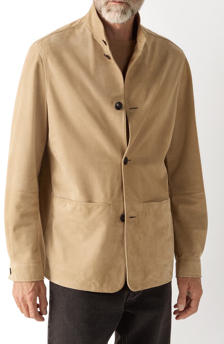 ZEGNA Suede Chore Jacket, Main, color, Beige