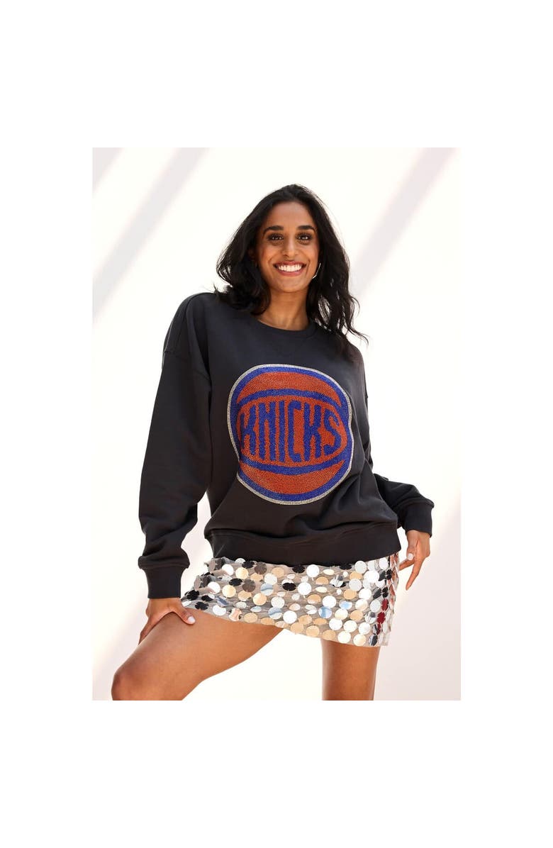 Terez Women's Terez Black New York Knicks Gemstone Logo Pullover Sweatshirt, Alternate, color, Black