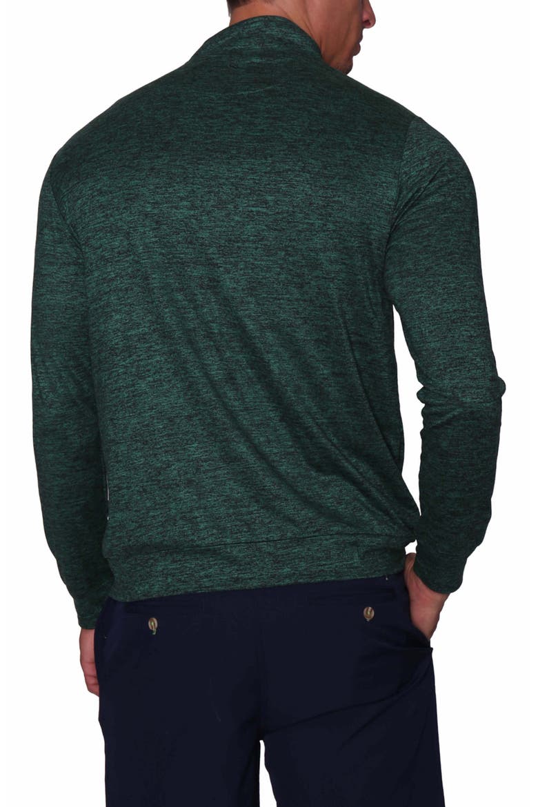 Melange Yarn Long Sleeve Quarter Zip Pullover, Alternate, color, HUNTER