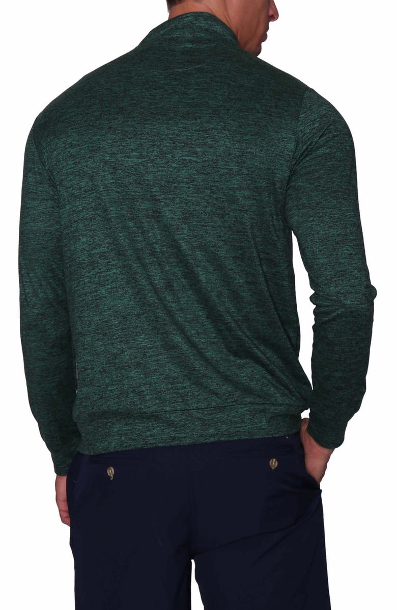TailorByrd Melange Yarn Long Sleeve Quarter Zip Pullover, Alternate, color, Hunter