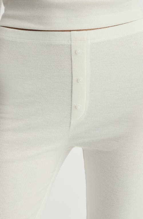 Mango Rib Knit Pants In Vanilla