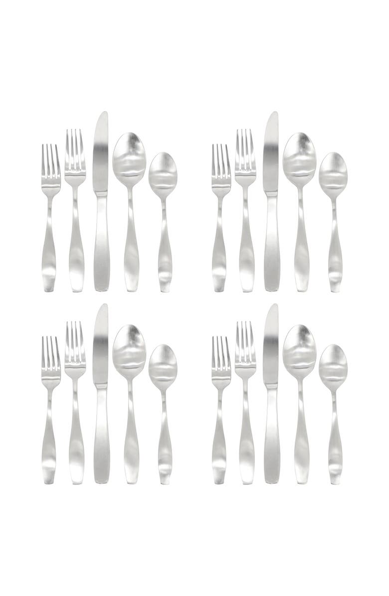 Gibson Home Karlton 20 Piece Stainless Steel Flatware Set, Alternate, color, Metallic Silver