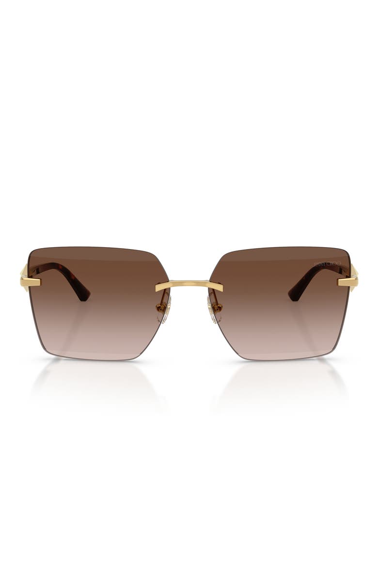 59mm Gradient Square Sunglasses, Main, color, GOLD / GRADIENT BROWN
