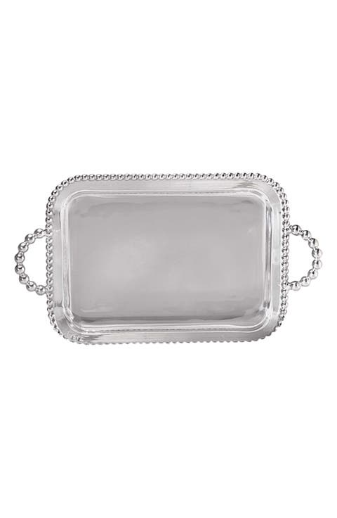 Pearled Trim Large Service Tray