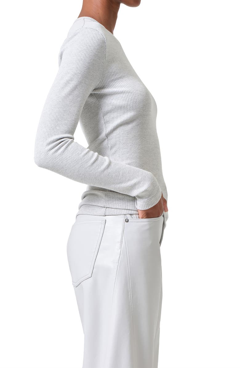 AGOLDE Delphi Rib Slim Top, Alternate, color, Brushed Grey Heather