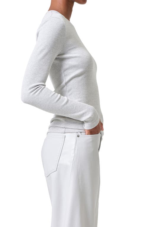 Agolde Delphi Rib Slim Top In Gray