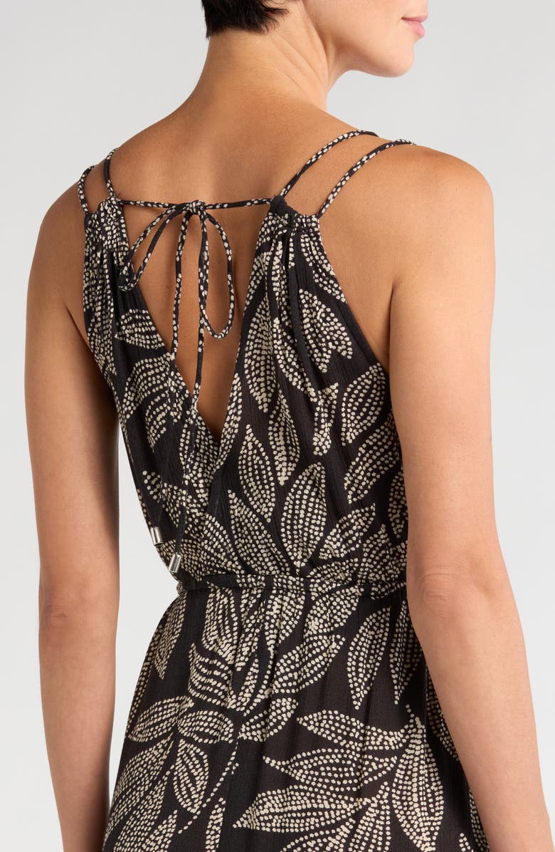 Elan Crinkle Gauze Cover-Up Maxi Dress, Alternate, color, Black Catagena Print