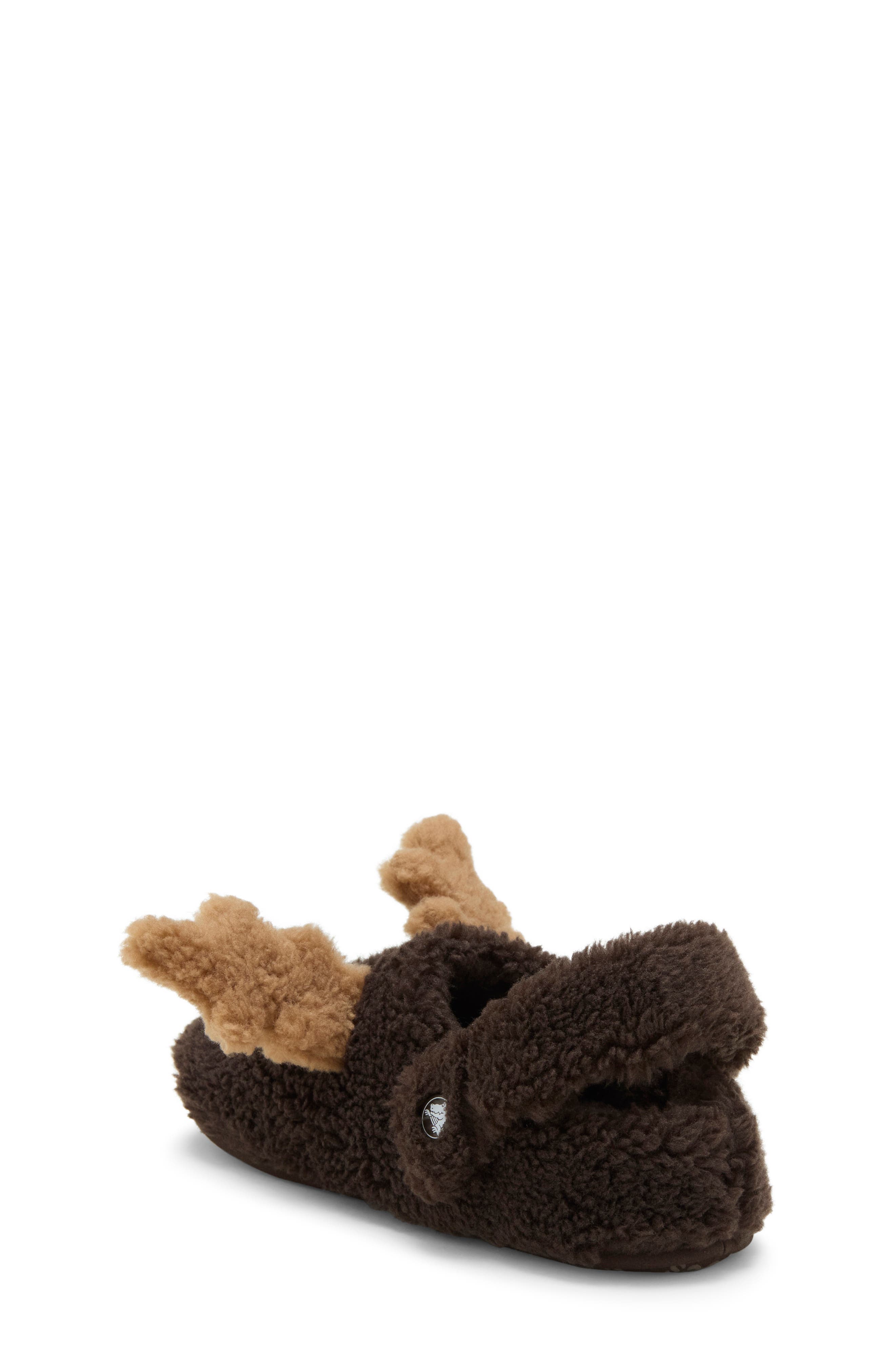 Kids' Classic Cozzzy Reindeer Slipper, Alternate, color, ESPRESSO