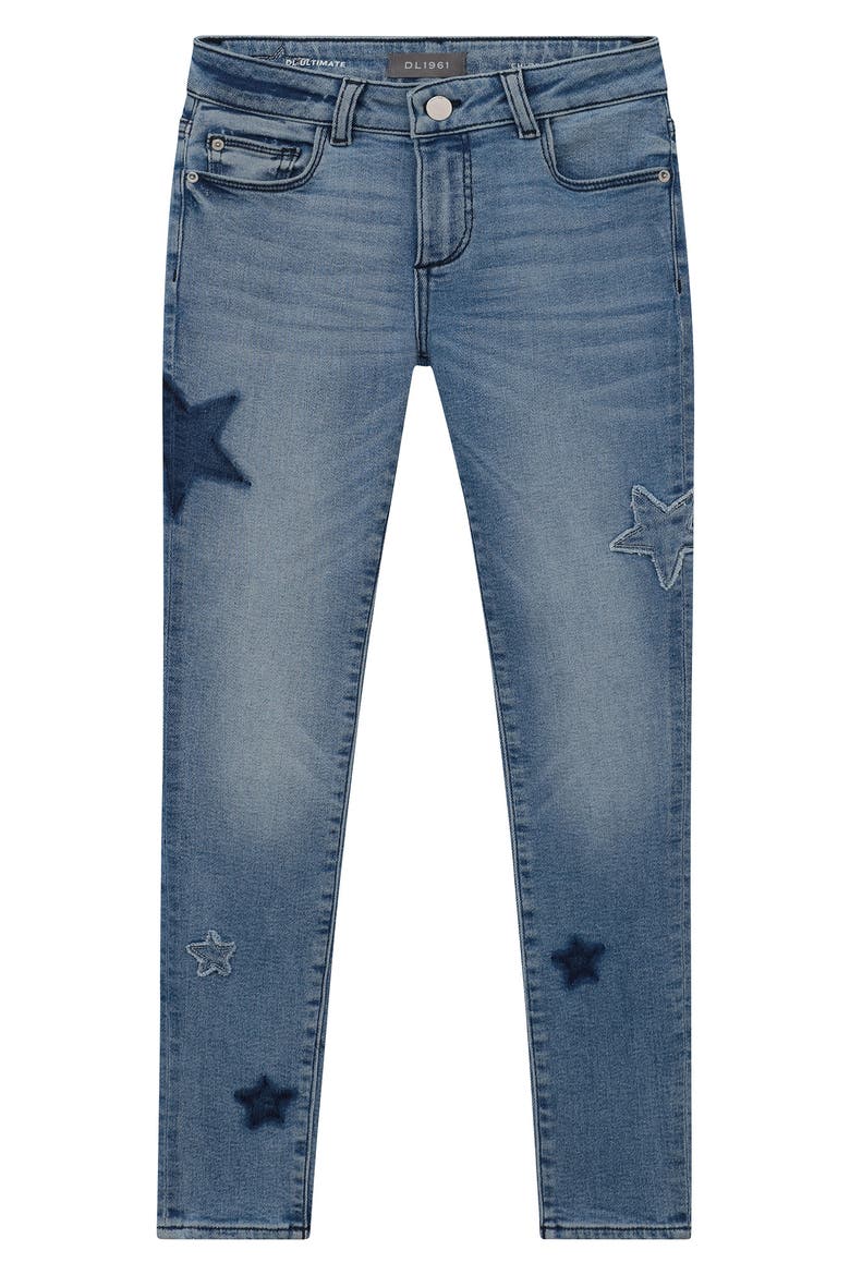Kids' Chloe Star Skinny Jeans, Main, color, CLOUD STAR