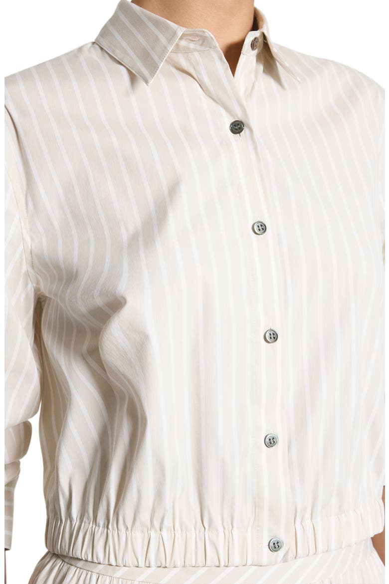 Stripe Fixed Sleeve Cotton Blend Button-Up Shirt, Alternate, color, SAND MULTI