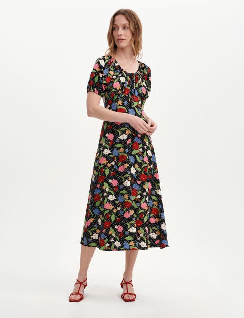 Jada Puff Sleeve Midi Dress