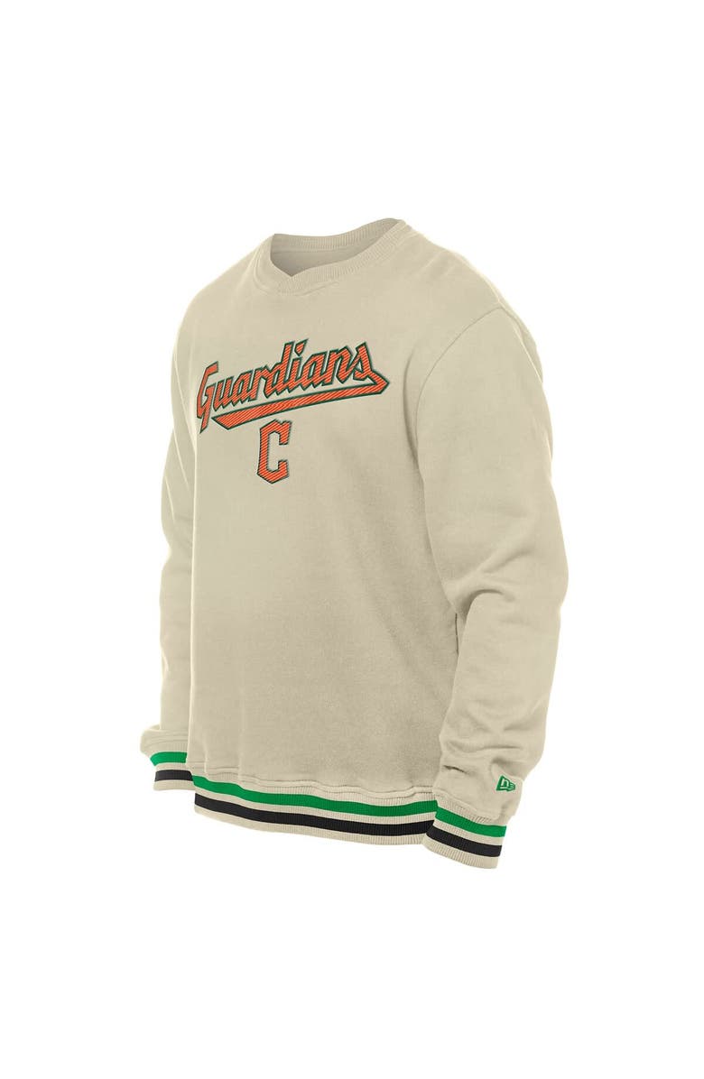 New Era Men's New Era Cream Cleveland Guardians St. Patrick's Day Twill Pullover Sweatshirt, Alternate, color, Cream