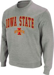 COLOSSEUM Men's Colosseum Heather Gray Iowa State Cyclones Arch & Logo Crew Neck Sweatshirt