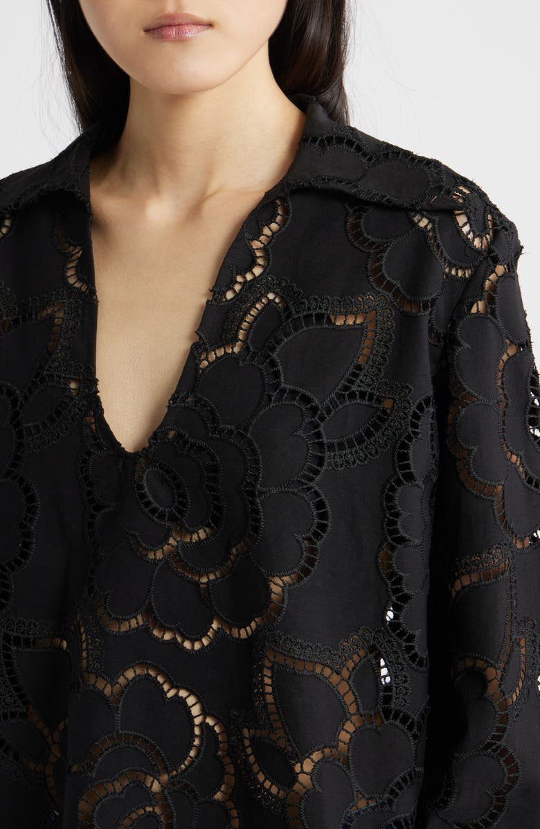 CISSA Open-Stitch Cotton Top, Alternate, color, Noir