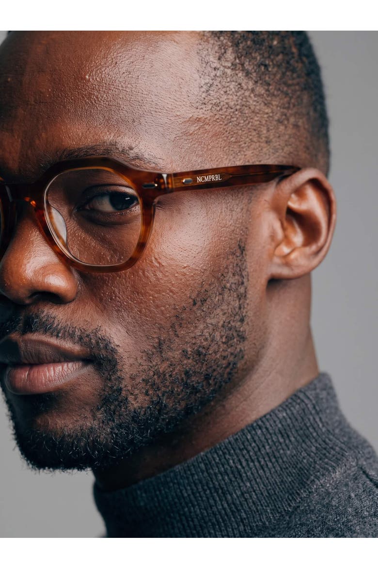 Oakwood 46mm Geometric Eyeglasses, Alternate, color, Orange Sandalwood