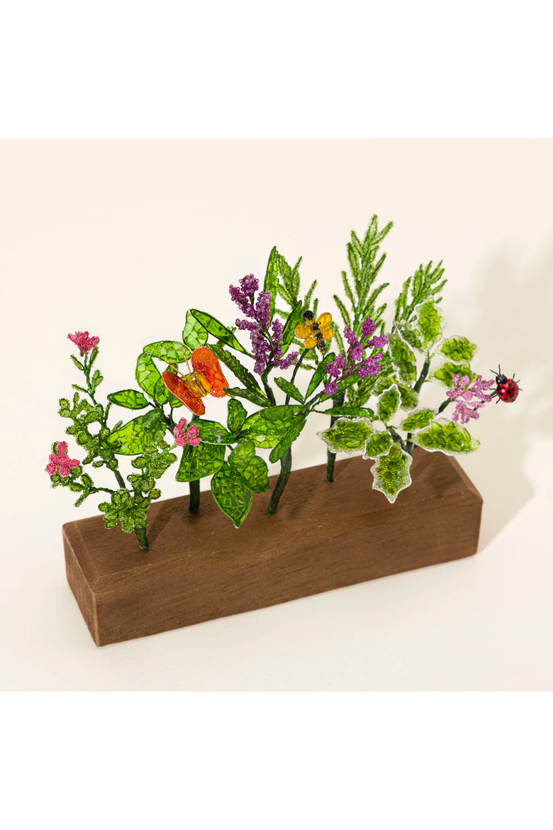 Herb Garden Sculpture, Alternate, color, Green / Brown / Purple