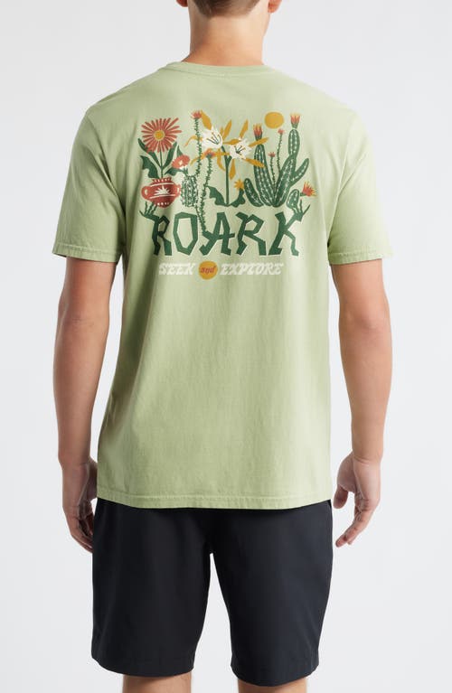 Roark Cactus Garden Cotton Graphic T-shirt In Green