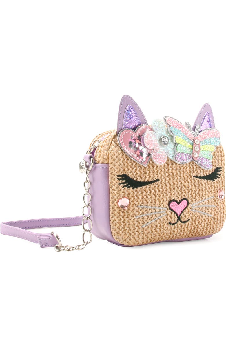 OMG Accessories Kids' Bella Straw Crossbody Bag, Alternate, color, Orchid