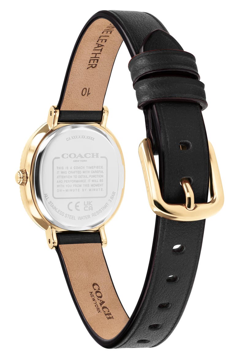 Harlow Quartz Leather Strap Watch, 23.8 mm x 26 mm, Alternate, color, SILVER WHITE/ BLACK