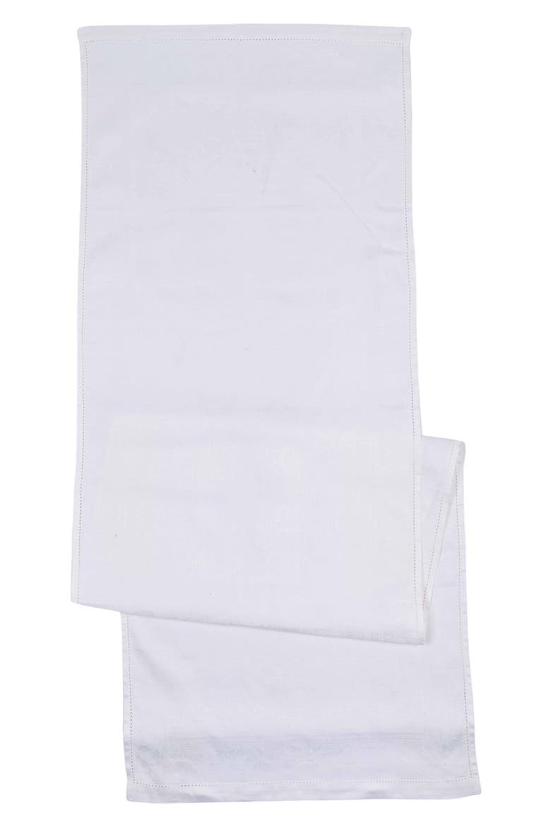 Linen Table Runner, Main, color, WHITE