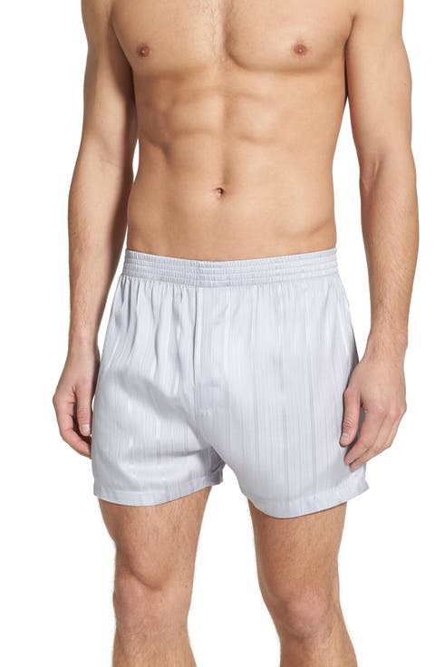Herringbone Stripe Silk Boxer Shorts
