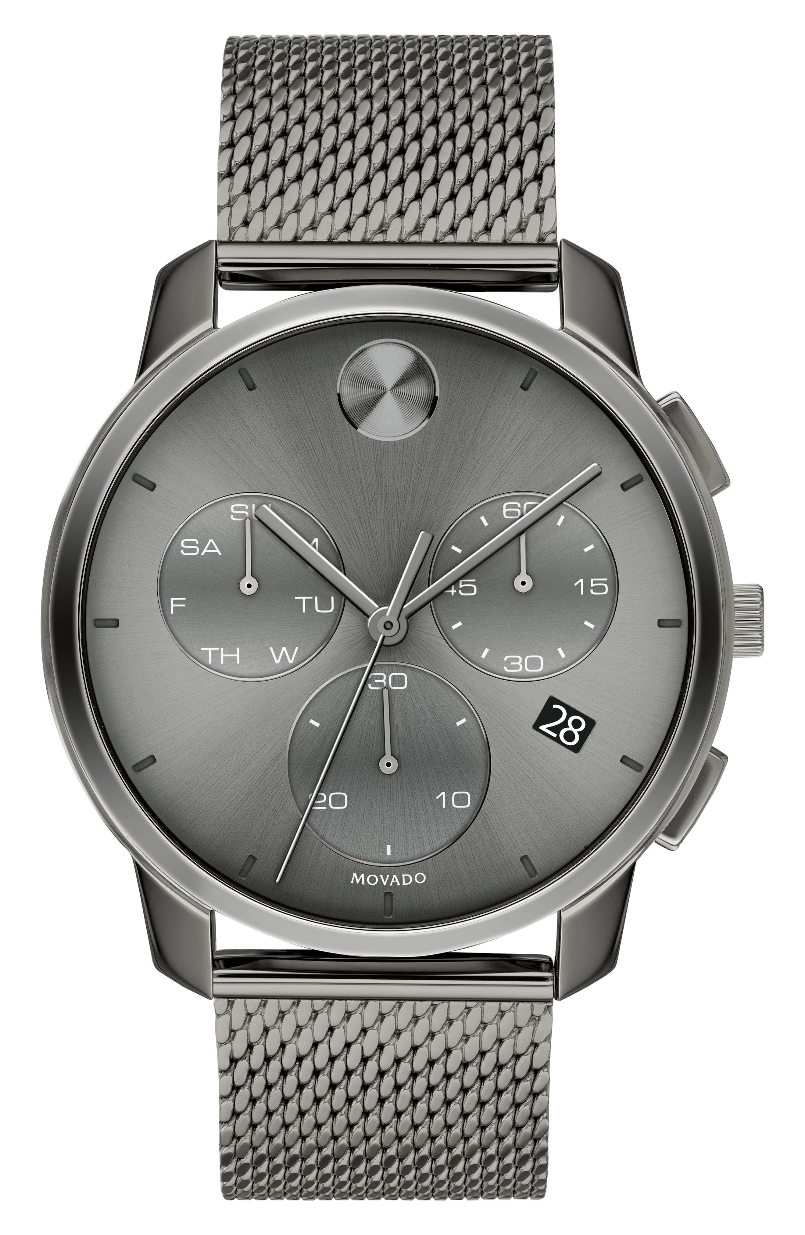 Movado Bold Chronograph Mesh Strap Watch, 42mm