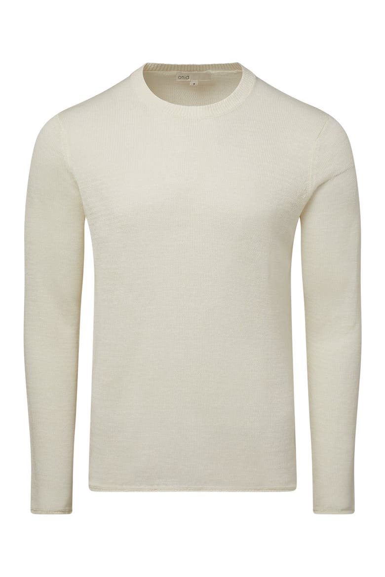 Kevin Crewneck Linen Sweater, Alternate, color, WHITE