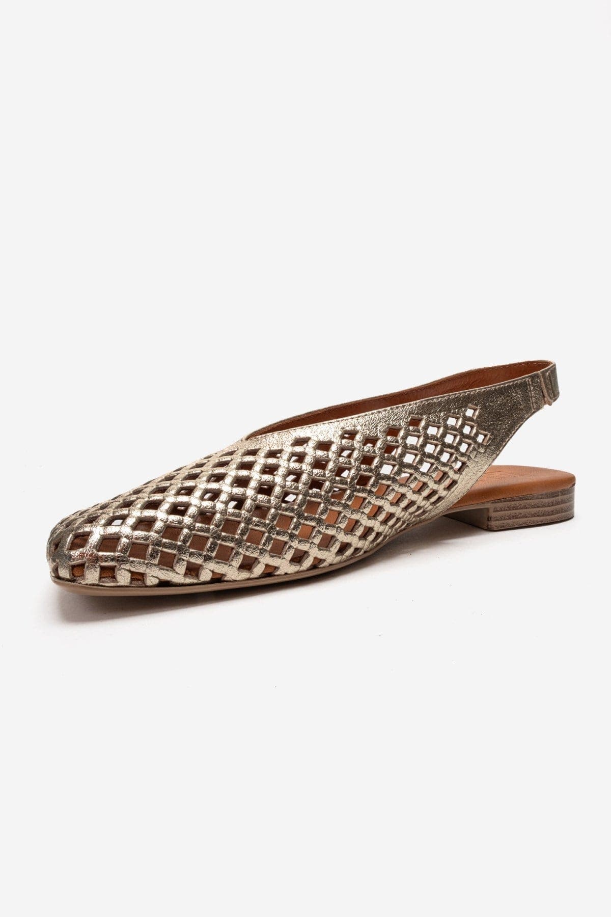 Delizia Leather Slingback Shoe, Alternate, color, Gold