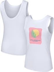 LUSSO Women's Lusso Style White Los Angeles Dodgers Lindy Tank Top